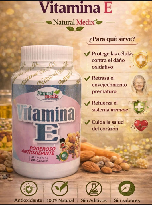 Vitamina E - Natural Medix (100 Cápsulas) | Suplemento Vitamínico
